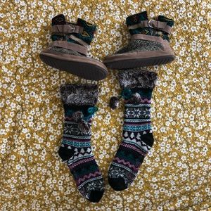 2 pairs of Muk Luks slippers. XLarge 9 1/2- 10 1/2